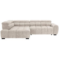 ECKSOFA inkl. Funktionen Beige Webstoff  - Beige/Schwarz, MODERN, Kunststoff/Textil (205/297cm) - Welnova