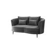2-SITZER-SOFA Velours Grau  - Schwarz/Grau, MODERN, Textil/Metall (179/85/101cm) - Livetastic