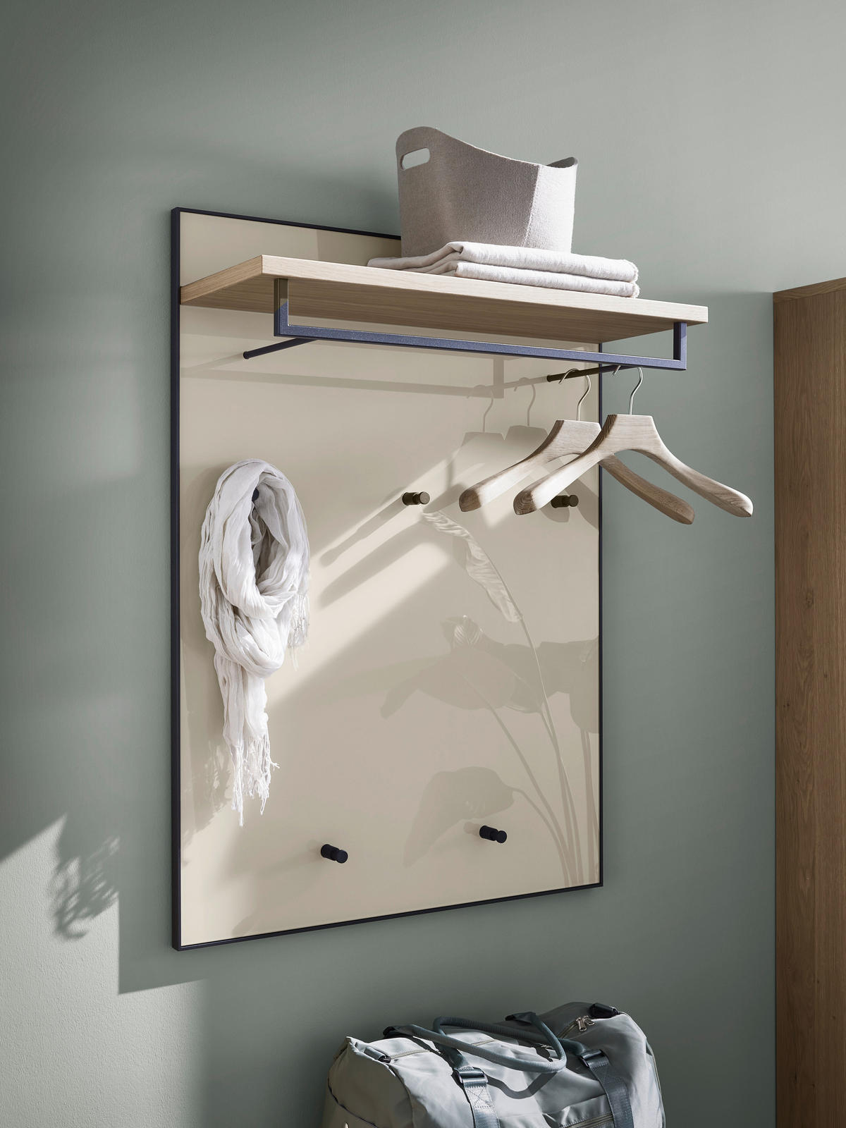 GARDEROBENPANEEL  in 80/109/27 cm  - Eichefarben/Anthrazit, Design, Glas/Holz (80/109/27cm) - Dieter Knoll