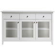 SIDEBOARD Weiß  144/91/40 cm  - Anthrazit/Weiß, Natur, Glas/Holz (144/91/40cm) - Linea Natura