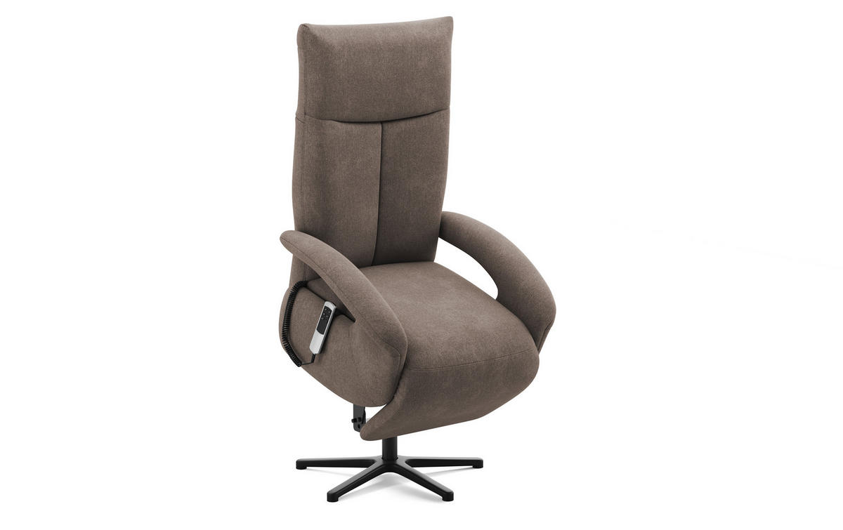 SESSEL in Flachgewebe Schlammfarben  - Schlammfarben/Schwarz, Konventionell, Textil/Metall (74/112/82cm) - Sit & More