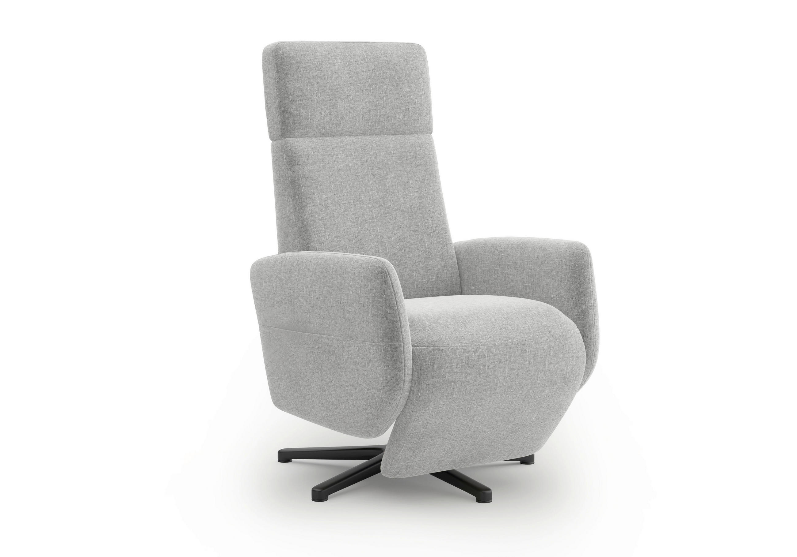 RELAXSESSEL Flachgewebe    - Hellgrau/Schwarz, KONVENTIONELL, Textil/Metall (71/110/82cm) - Sit & More