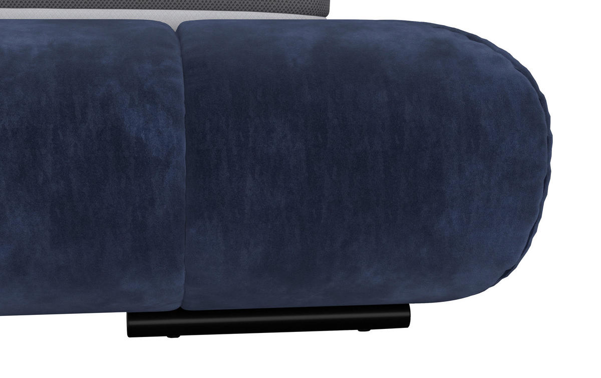 POLSTERBETT 200/200 cm,  in Blau,  - Blau/Schwarz, Design, Textil/Metall (200/200cm) - Belluti