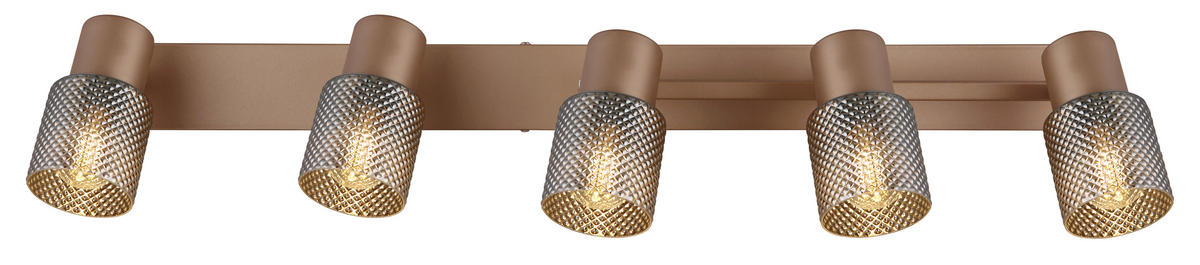 STRAHLER 85/49,5/12 cm   - Schwarzchrom/Braun, Design, Glas/Metall (85/49,5/12cm) - Globo