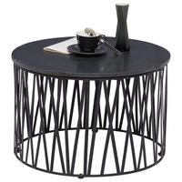 COUCHTISCH in Metall, Stein 60/60/40 cm  - Schwarz, Design, Stein/Metall (60/60/40cm)