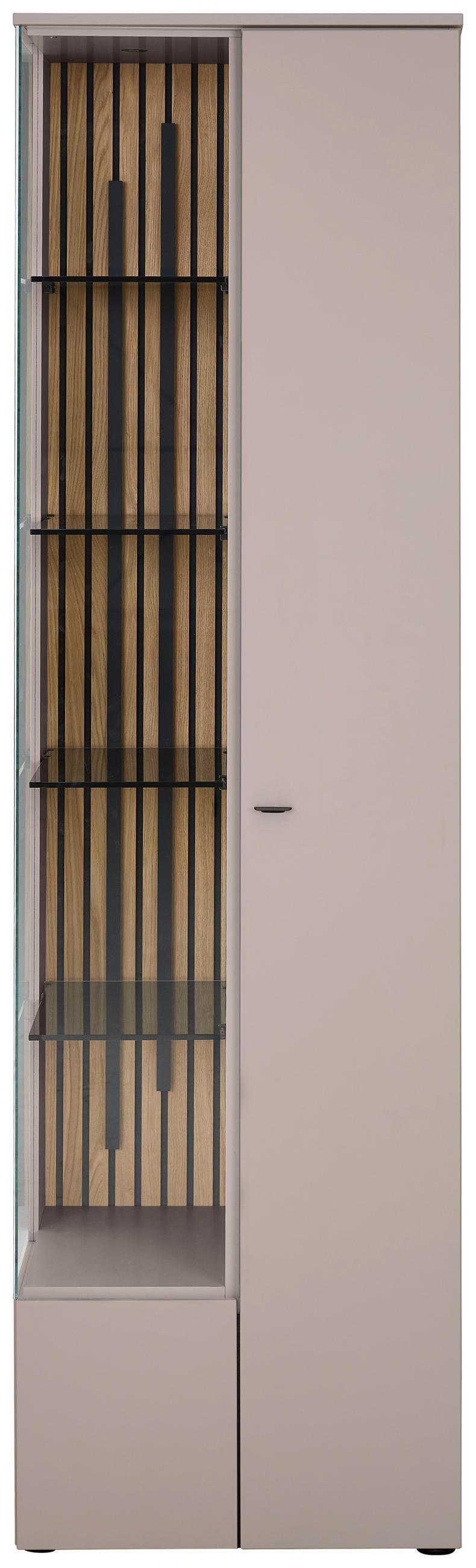 VITRINE  in furniert Eiche Grau  - Anthrazit/Grau, Design, Glas/Holz (60/208/43cm) - Venjakob