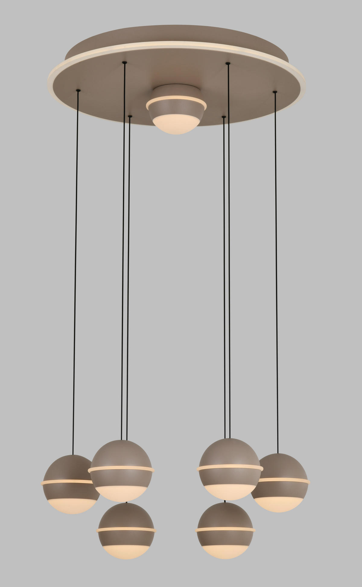 LED-HÄNGELEUCHTE Biarritz 46/150/46 cm  - Sandfarben, Design, Kunststoff/Metall (46/150/46cm)