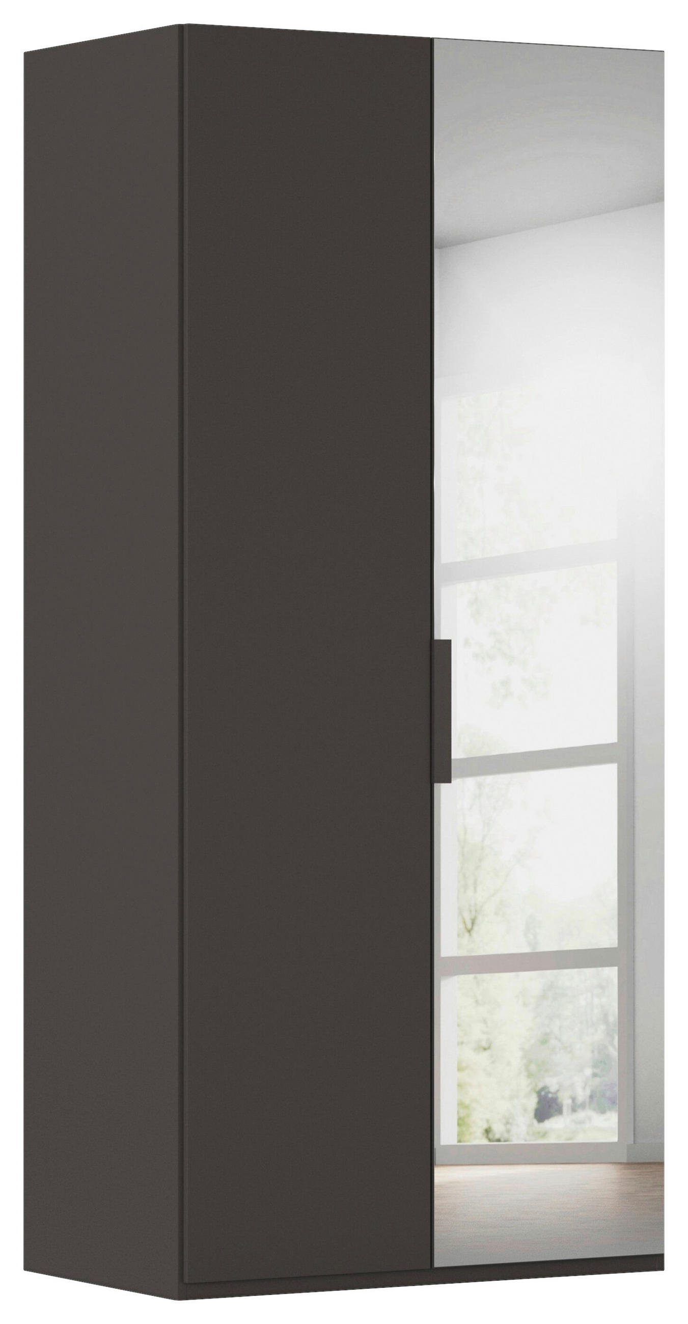 DREHTÜRENSCHRANK 101/223/61 cm,  in Graphitfarben, 2-türig  - Graphitfarben, Basics, Glas/Holzwerkstoff (101/223/61cm) - Novel