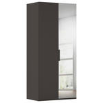 DREHTÜRENSCHRANK 101/223/61 cm,  in Graphitfarben, 2-türig  - Graphitfarben, Basics, Glas/Holzwerkstoff (101/223/61cm) - Novel