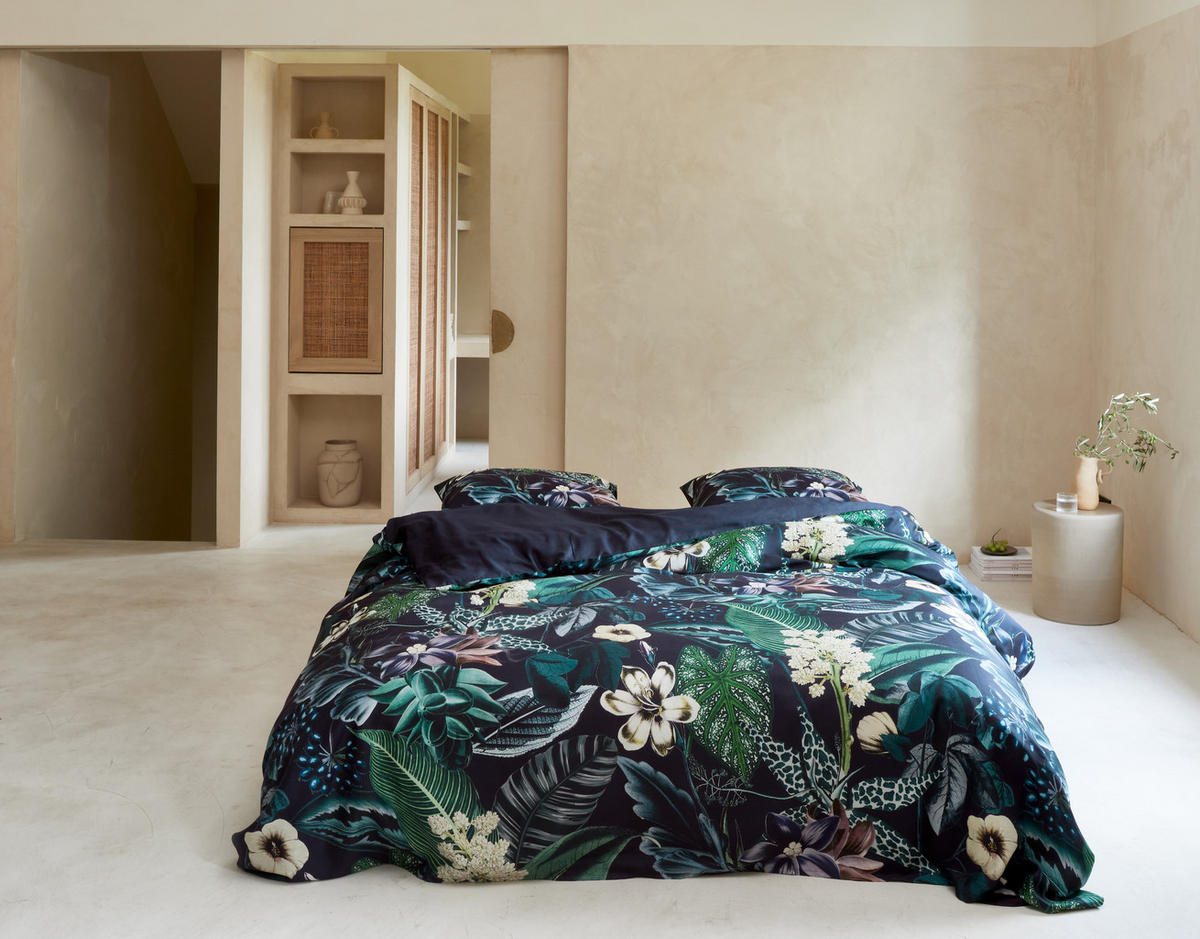 WENDEBETTWÄSCHE SS22 Satin  - Dunkelblau, KONVENTIONELL (155/220cm) - Essenza