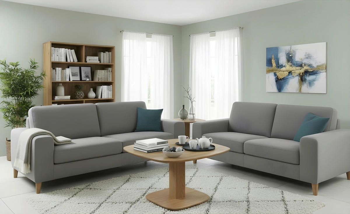 COUCHTISCH Eiche Hartholz 70/70/55-69 cm quadratisch Eichefarben  - Eichefarben, Design, Holz/Kunststoff (70/70/55-69cm) - Linea Natura