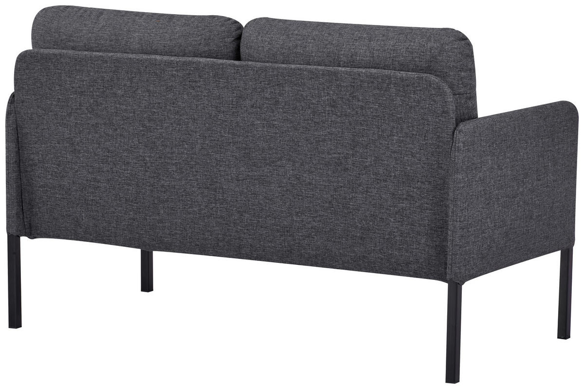SOFA Webstoff Grau  - Schwarz/Grau, MODERN, Textil/Metall (126/79/70,5cm) - P & B