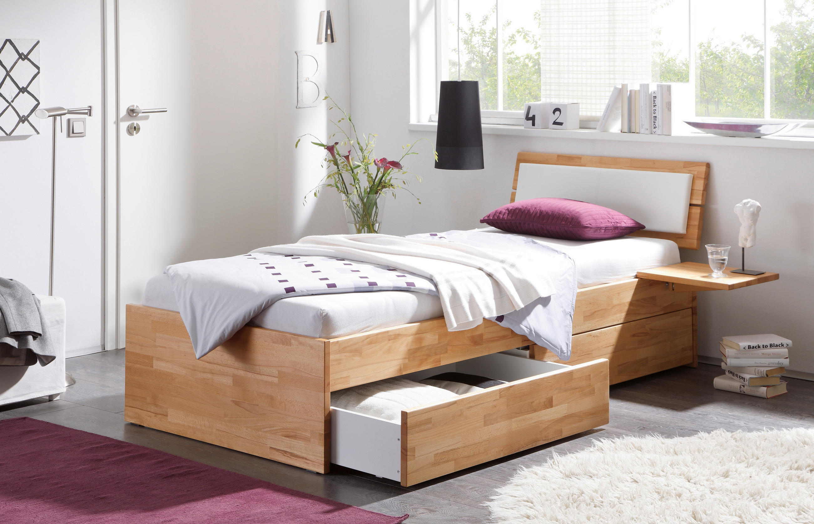 NACHTTISCH Kernbuche massiv Buchefarben  - Buchefarben, Basics, Holz (35/5/40cm) - Hasena
