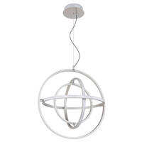 LED-HÄNGELEUCHTE 58/150 cm   - Opal/Nickelfarben, Design, Kunststoff/Metall (58/150cm) - Globo
