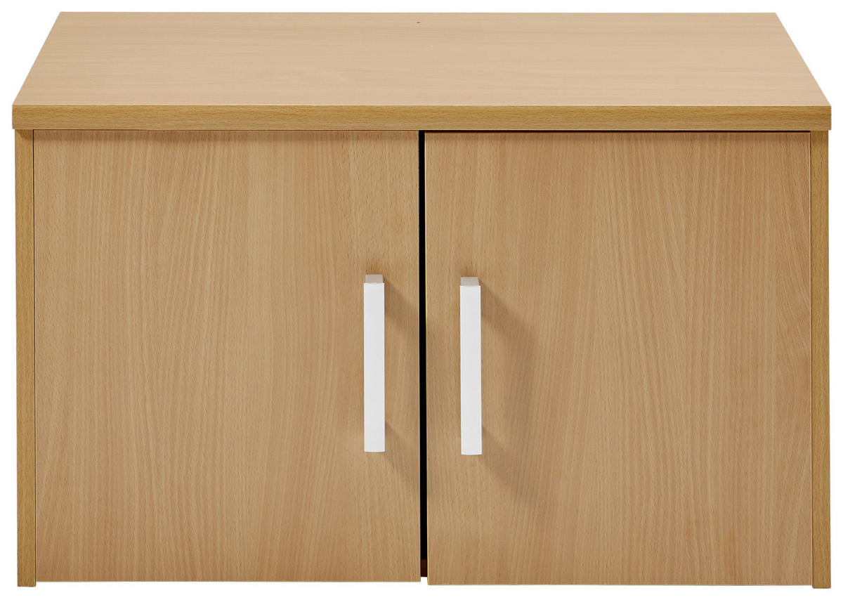 AUFSATZSCHRANK 72/43/36 cm  in  - Silberfarben/Buchefarben, Basics, Holzwerkstoff/Kunststoff (72/43/36cm) - Xora