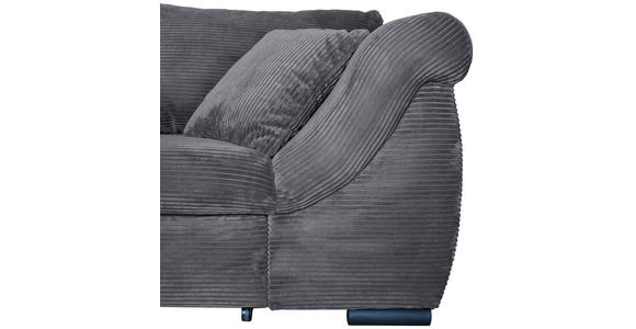 ECKSOFA  in Cord Dunkelgrau  - Dunkelgrau/Schwarz, KONVENTIONELL, Textil/Metall (168/258cm) - Carryhome
