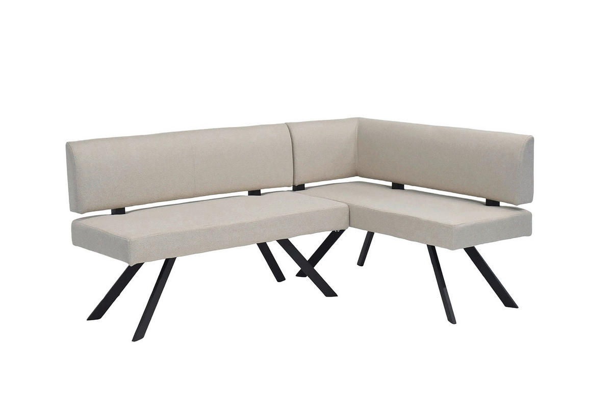 ECKBANK 182/85 cm Taupe   - Taupe/Schwarz, MODERN, Textil/Metall (182/85cm) - MID.YOU