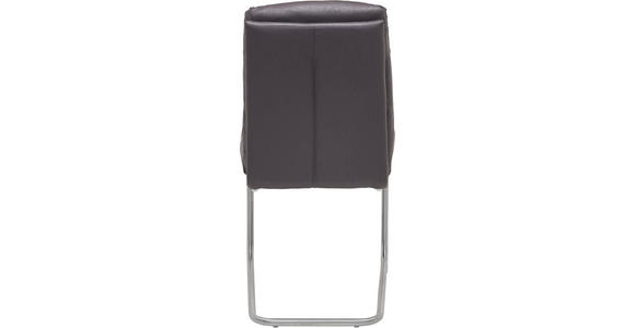 SCHWINGSTUHL Lederlook Dunkelgrau, Edelstahlfarben - Edelstahlfarben/Dunkelgrau, Design, Textil/Metall (57/89,5/47cm) - Novel