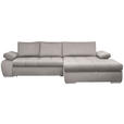 ECKSOFA in Flachgewebe Hellgrau  294/173 cm  - Chromfarben/Hellgrau, Design, Kunststoff/Textil (294/173cm) - Carryhome