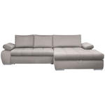 ECKSOFA in Flachgewebe Hellgrau  294/173 cm  - Chromfarben/Hellgrau, Design, Kunststoff/Textil (294/173cm) - Carryhome