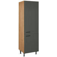 GESCHIRRSCHRANK 60/216,6/58 cm  in Grün, Eichefarben  - Eichefarben/Schwarz, MODERN, Holzwerkstoff/Metall (60/216,6/58cm) - Nobilia