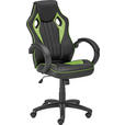 GAMINGSTUHL  in Lederlook, Netzbespannung Grün, Schwarz  - Schwarz/Grün, Design, Kunststoff/Textil (61,5/111-121/66cm) - Carryhome
