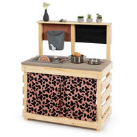 KINDERKÜCHE - Birkefarben/Rosa, Basics, Holz (80/40/90cm) - MUDDY BUDDY