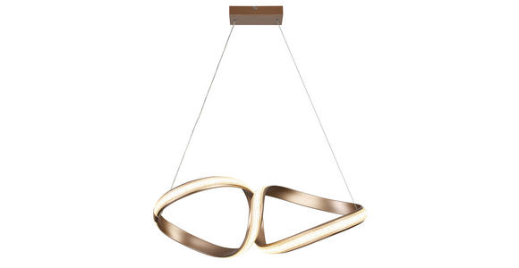 LED-HÄNGELEUCHTE Porec 71/27/150 cm  - Transparent/Cappuccino, Design, Kunststoff/Metall (71/27/150cm) - Novel