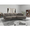 ECKSOFA ZOE E Schlammfarben Flachgewebe  - Schlammfarben/Schwarz, KONVENTIONELL, Textil/Metall (309/199cm) - Sit & More