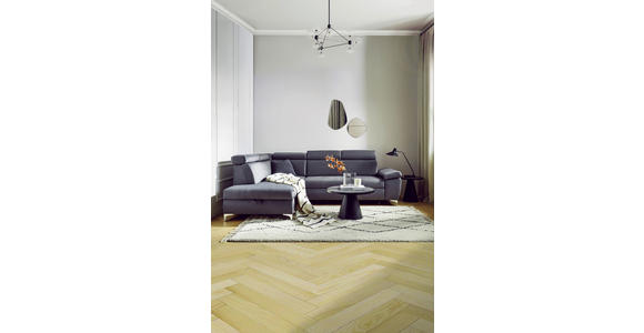ECKSOFA Dunkelgrau Mikrofaser  - Chromfarben/Dunkelgrau, KONVENTIONELL, Textil/Metall (206/271cm) - Carryhome
