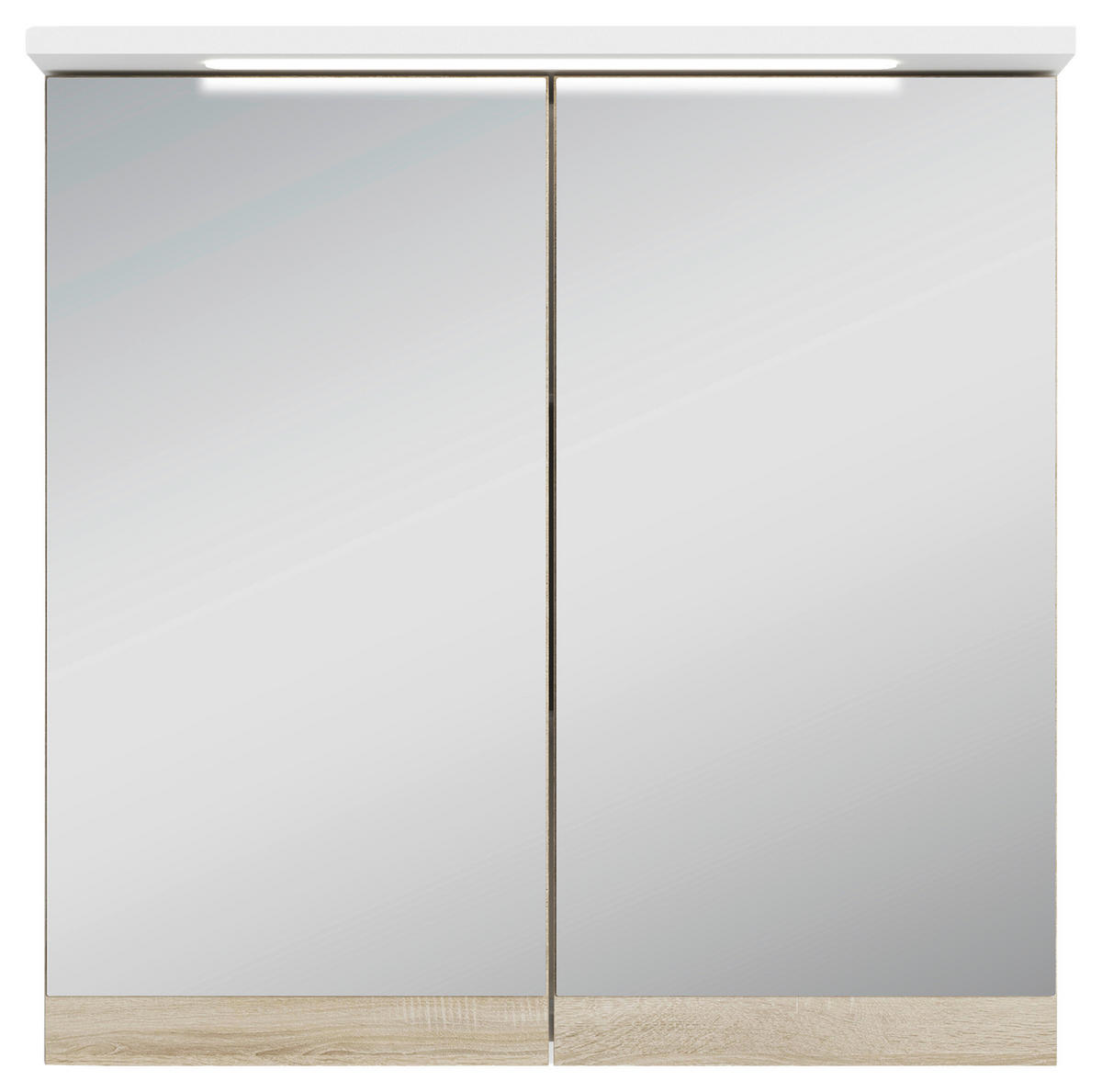 SPIEGELSCHRANK 60/60/20 cm  - Weiß/Sonoma Eiche, MODERN, Glas/Holzwerkstoff (60/60/20cm) - MID.YOU