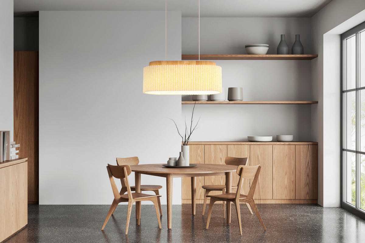 HÄNGELEUCHTE Jannie 70/30/150 cm  - Sandfarben/Beige, Design, Holz/Textil (70/30/150cm) - Globo