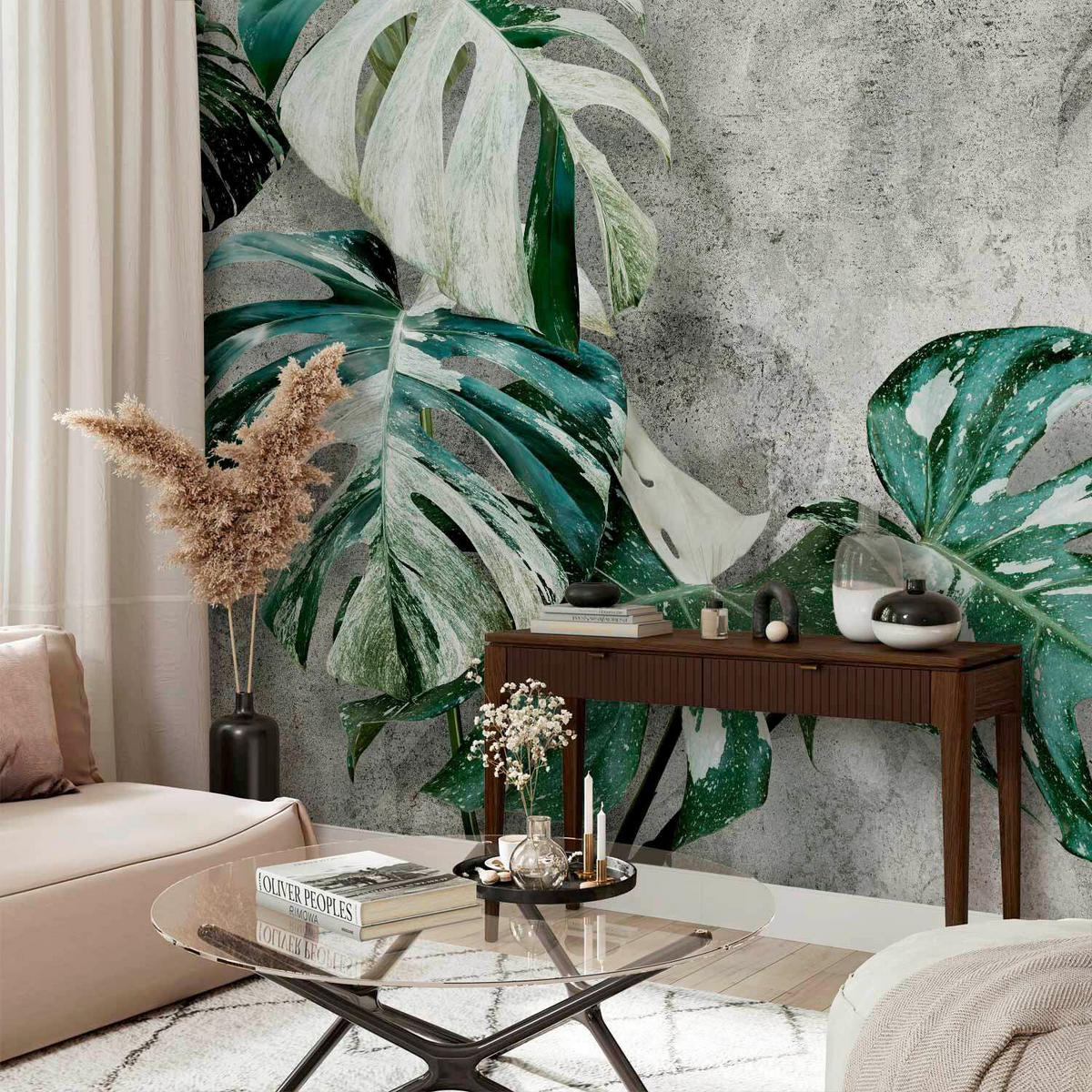 FOTOTAPET 100/70 cm  - grön/gråvit, Lifestyle, textil (100/70cm) - artgeist