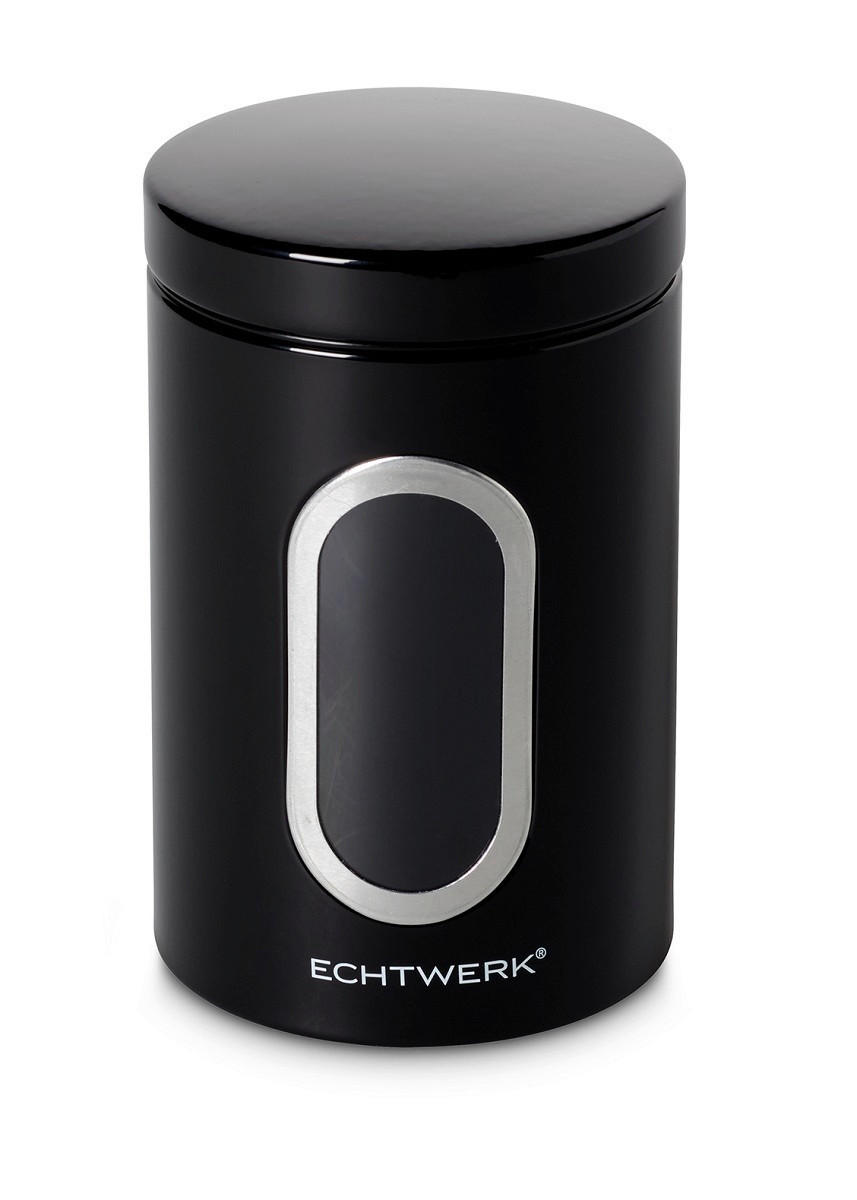 VORRATSDOSE 1,4 L  - Schwarz, MODERN, Metall (12/18/12cm) - Echtwerk