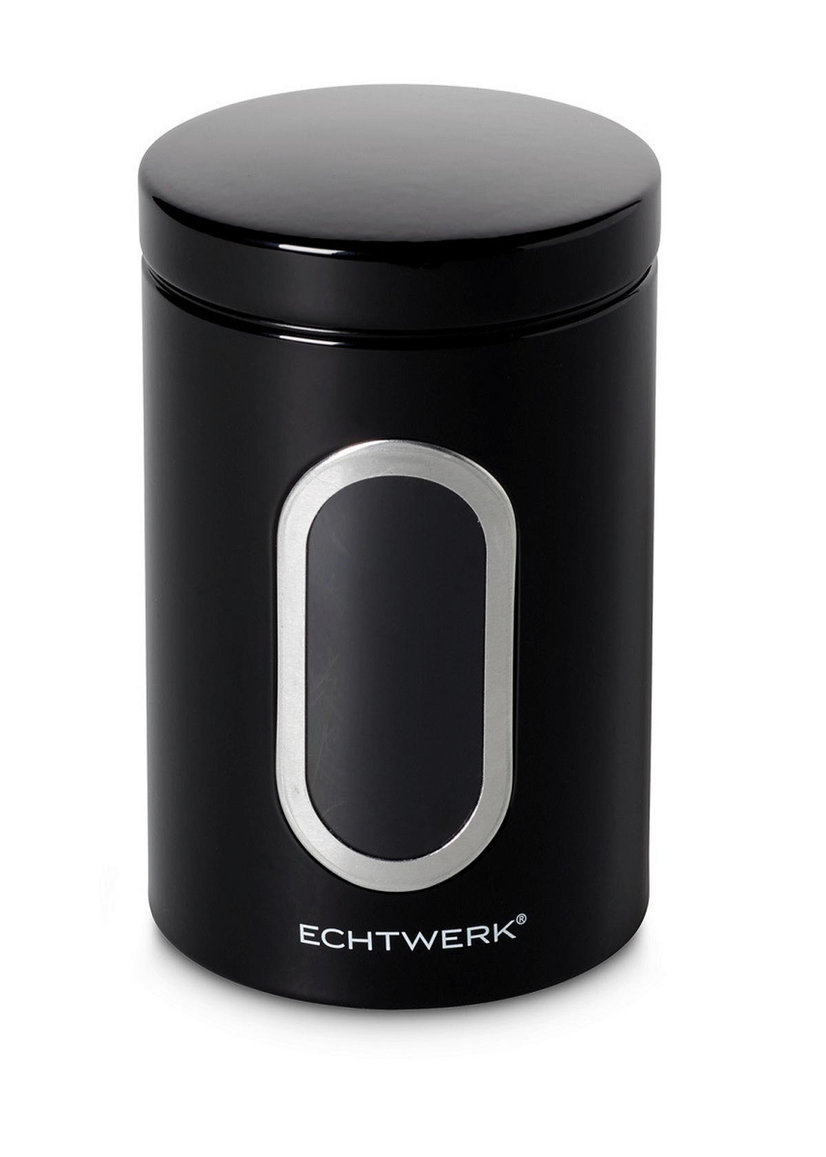 FÖRVARINGSBURK 1,4 l  - svart, Modern, metall (12/18/12cm) - Echtwerk