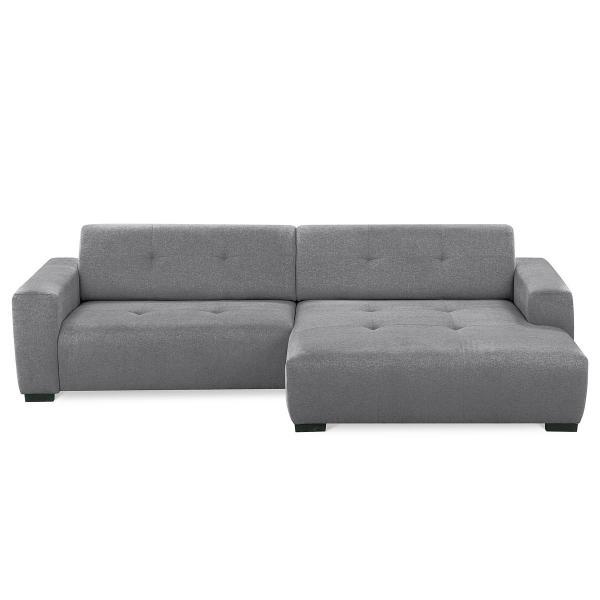 ECKSOFA AUSTIN Grau Flachgewebe Sitztiefenverstellung  - Schwarz/Grau, Design, Kunststoff/Textil (286/169cm) - Livetastic