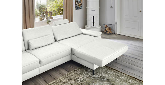 ECKSOFA in Echtleder Weiß 334/176 cm - Schwarz/Weiß, Design, Leder/Metall (334/176cm) - Dieter Knoll
