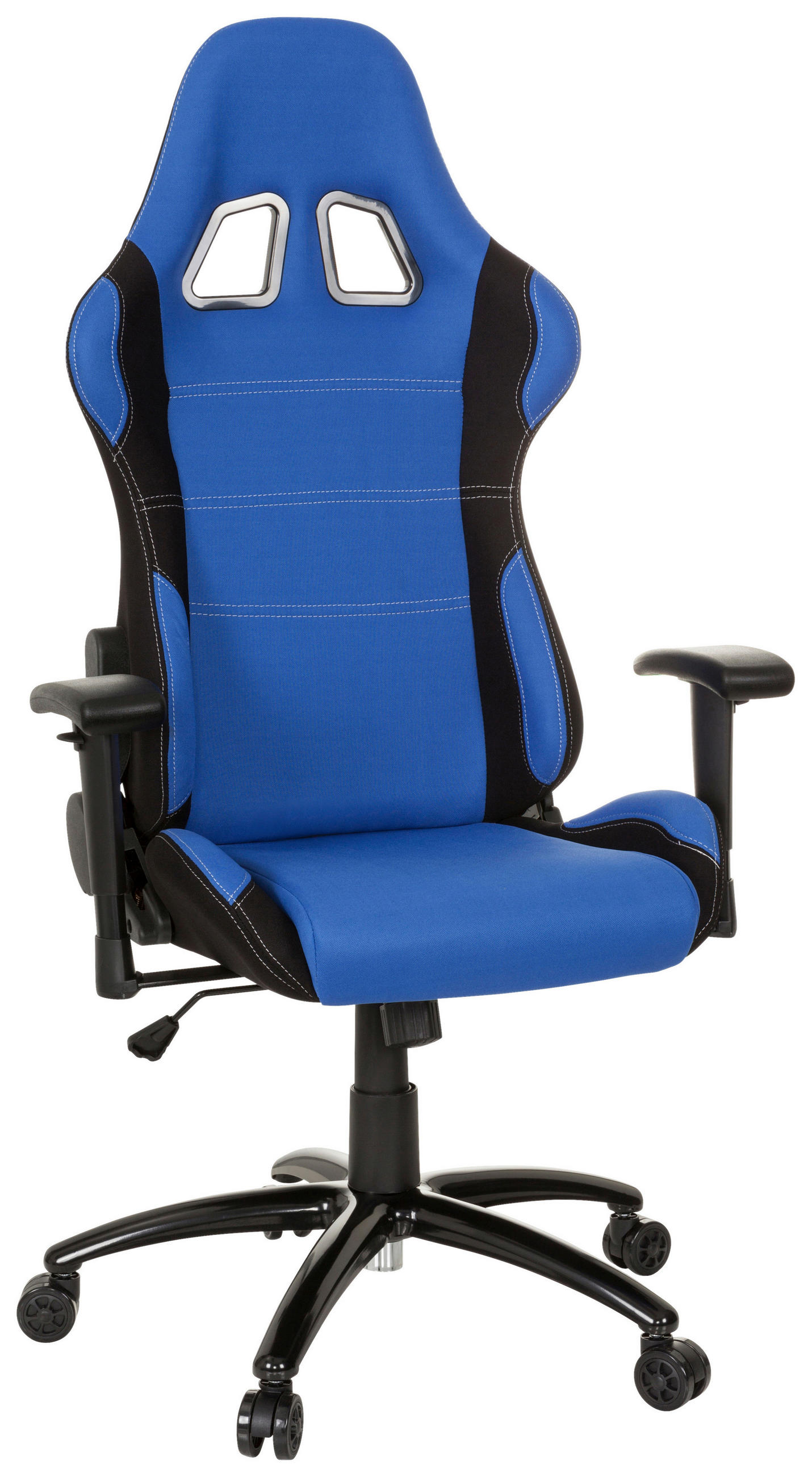 GAMINGSTUHL Blau, Schwarz Textil   - Blau/Schwarz, Basics, Kunststoff/Textil (72/140/63cm) - MID.YOU