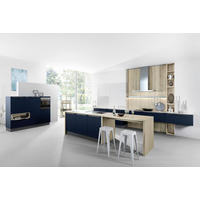 EINBAUKÜCHE  - Dunkelblau, Design, Holzwerkstoff - Moderano
