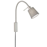 LESELEUCHTE 11/40 cm   - Grau/Nickelfarben, Basics, Textil/Metall (11/40cm) - Fischer & Honsel