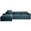 ECKSOFA Petrol Cord  - Petrol/Schwarz, Design, Kunststoff/Textil (196/303cm) - Livetastic