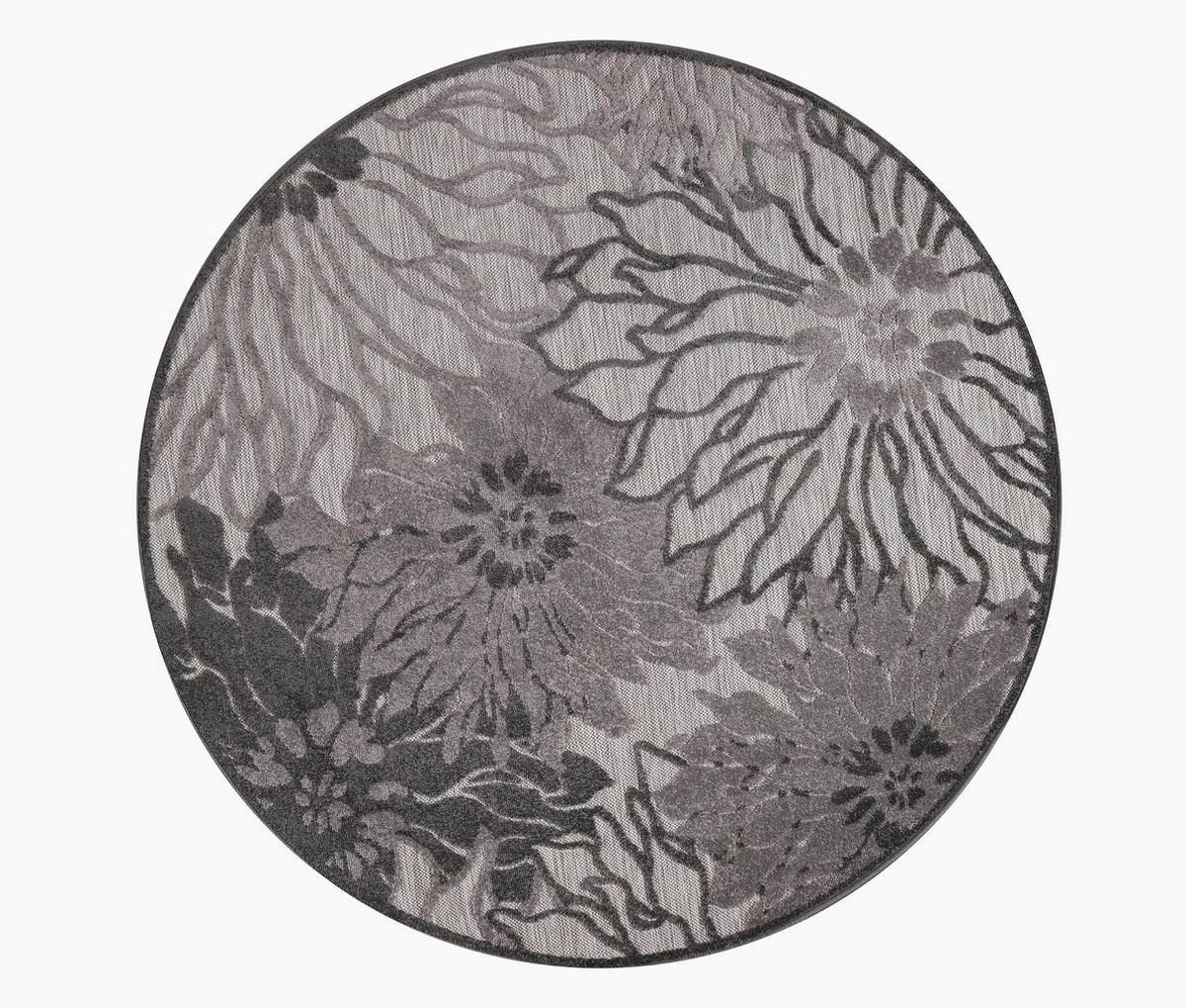 TEPIH ZA UNUTAR./VANJ. UPORAB  150 cm  siva, svijetlo siva  Floral  - siva/svijetlo siva, Lifestyle, tekstil/plastika (150cm)