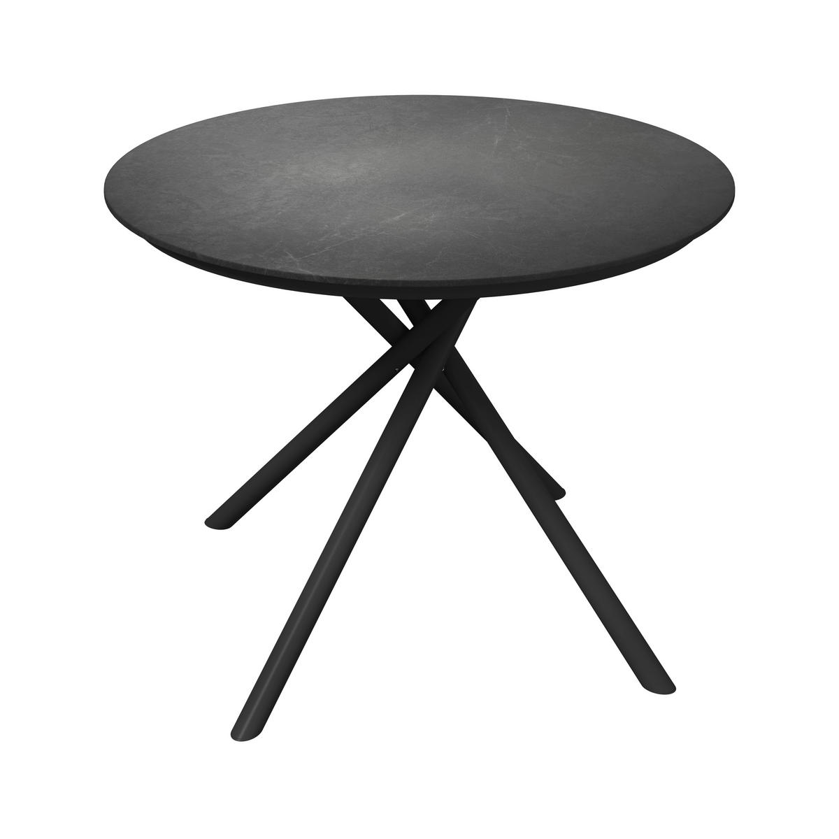 GARTENTISCH 120/120/75 cm Metall, Stein Anthrazit, Dunkelgrau rund  - Dunkelgrau/Anthrazit, Modern, Stein/Metall (120/120/75cm) - Amatio