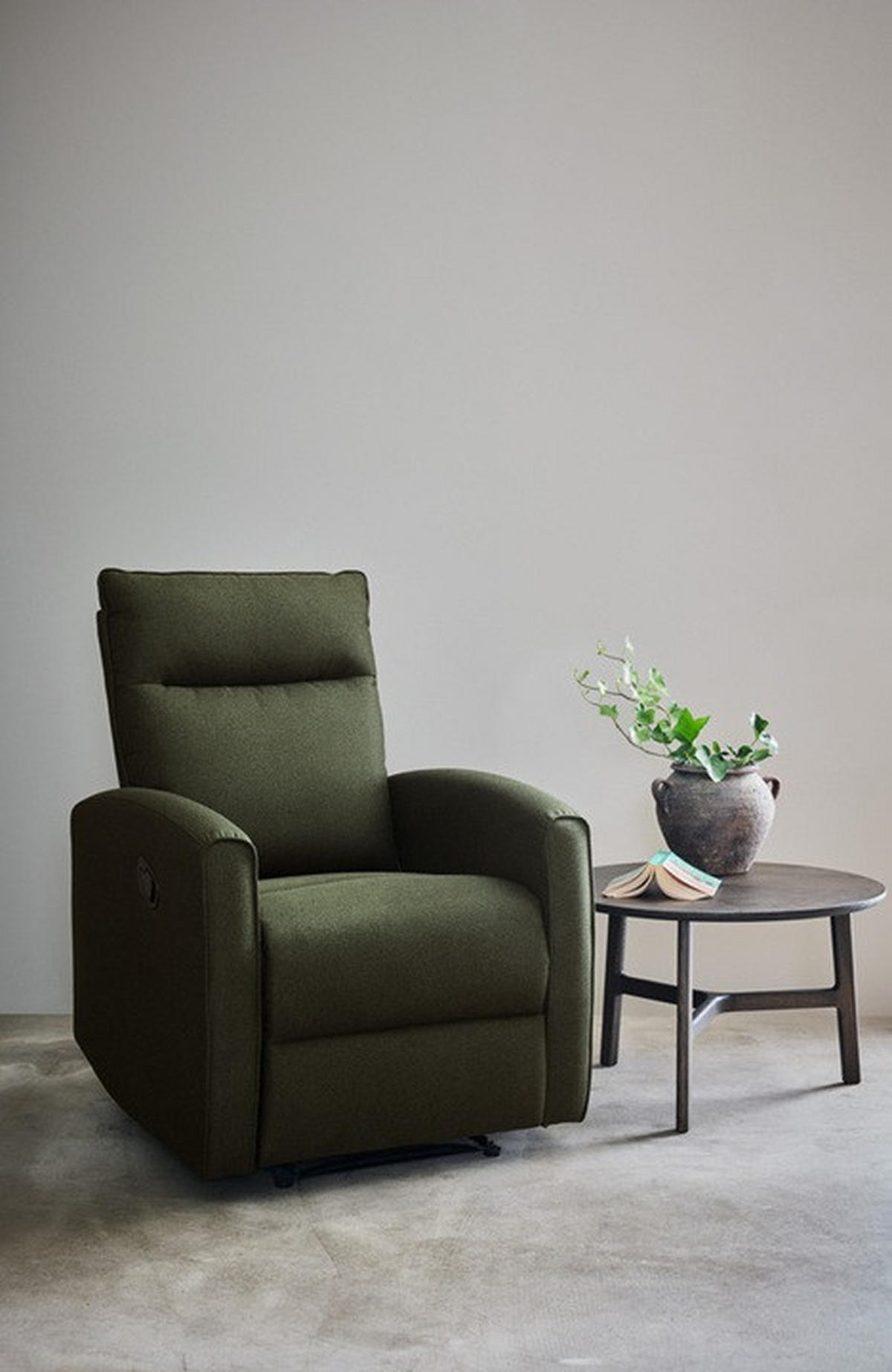 RELAXFÅTÖLJ i trä, metall, textil grön  - grön, Klassisk, metall/trä (91/103/75cm) - Best Price