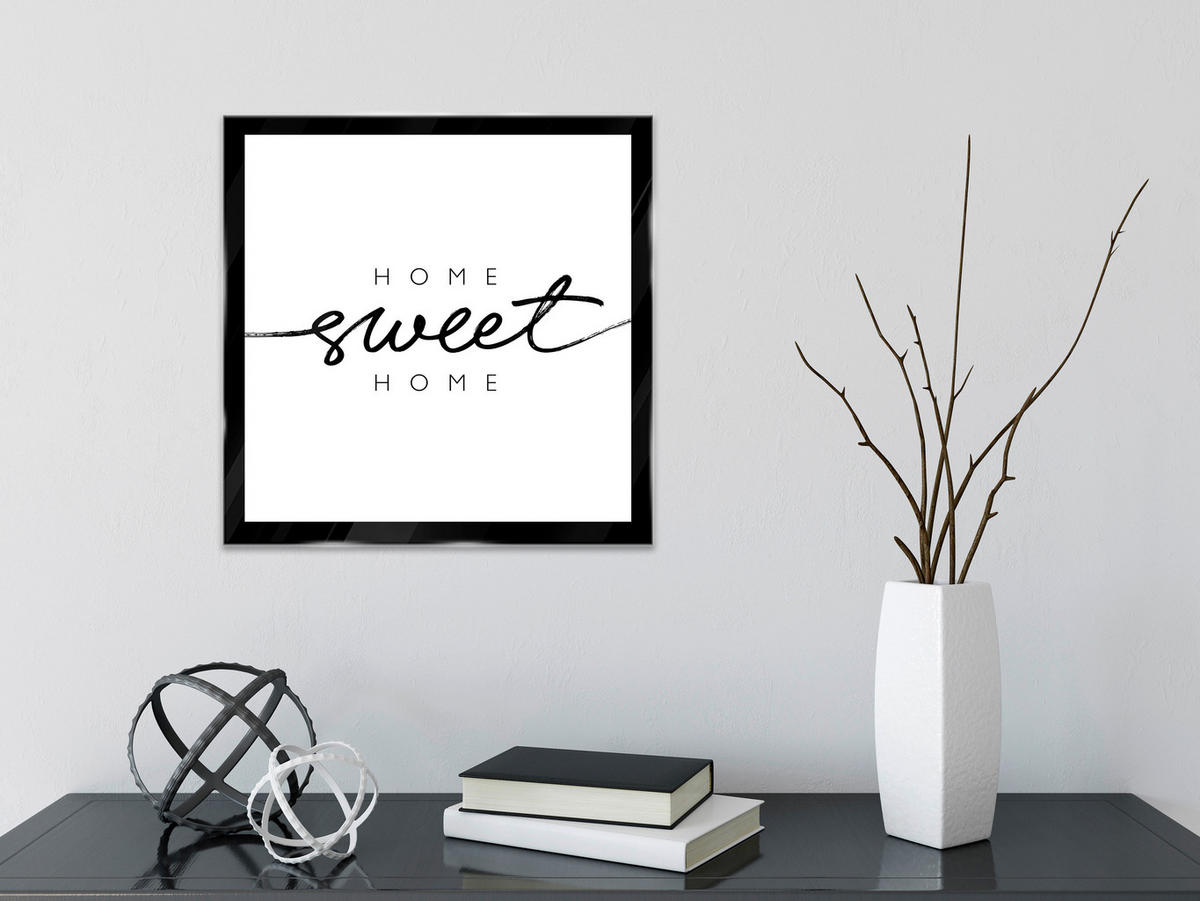 GLASBILD Text  - Schwarz/Weiß, Design, Glas (30/30/1,40cm) - Euroart