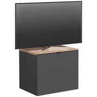 TV-ELEMENT Graphitfarben, Eiche Artisan  60/62/44 cm  - Schwarz/Graphitfarben, Modern, Holzwerkstoff/Metall (60/62/44cm) - Hom`in