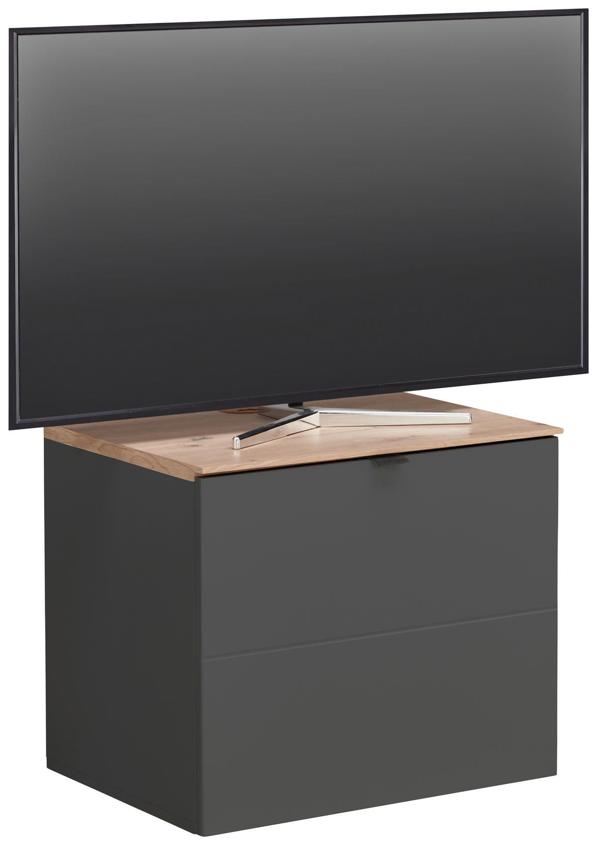 TV-ELEMENT Graphitfarben, Eiche Artisan  60/62/44 cm  - Schwarz/Graphitfarben, Modern, Holzwerkstoff/Metall (60/62/44cm) - Hom`in