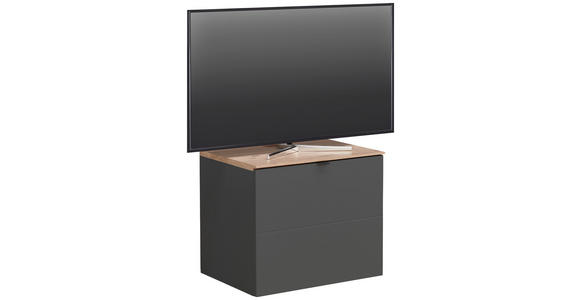 TV-ELEMENT Graphitfarben, Eiche Artisan  - Schwarz/Graphitfarben, MODERN, Holzwerkstoff/Metall (60/62/44cm) - Hom`in