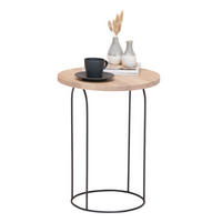 BEISTELLTISCH in Holz, Metall 40/40/50 cm  - Eichefarben/Schwarz, Natur, Holz/Metall (40/40/50cm) - Novel