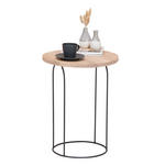 BEISTELLTISCH in Holz, Metall 40/40/50 cm  - Eichefarben/Schwarz, Natur, Holz/Metall (40/40/50cm) - Novel